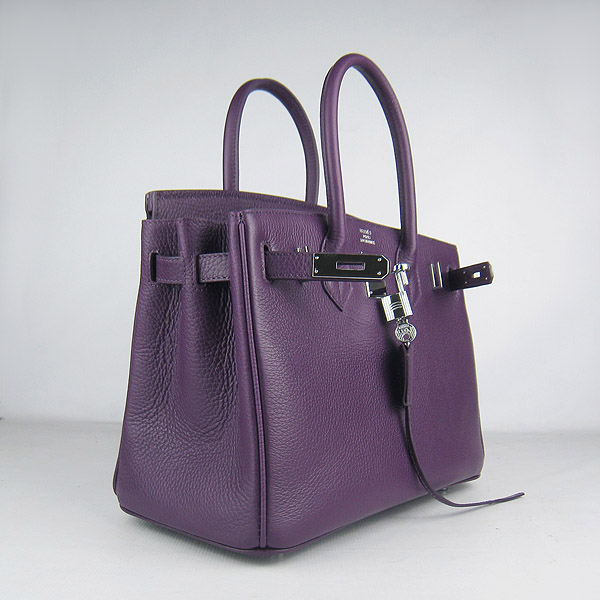 Replica Hermes Birkin 30CM Togo Leather Bag Purple 6088 On Sale